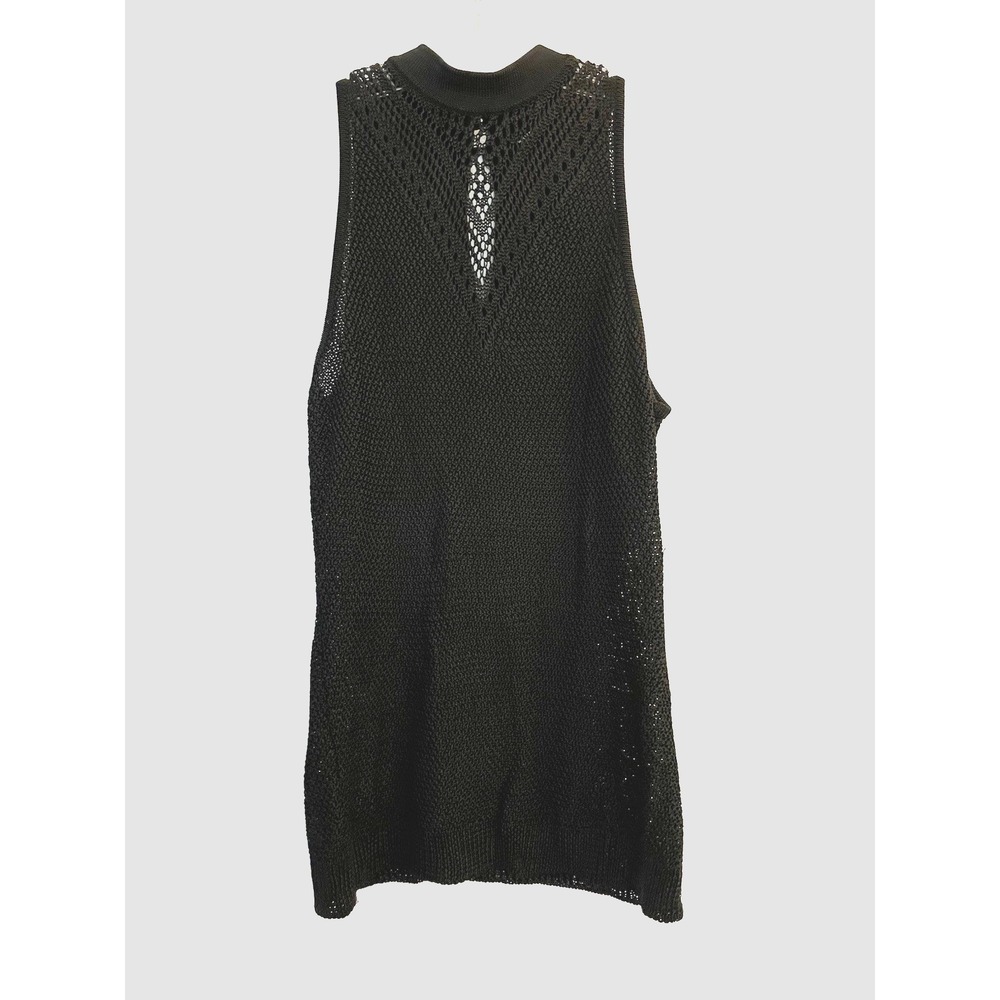 White House Black Market Mock Neck‎ Sleeveless Top Mesh Womens Textured Small